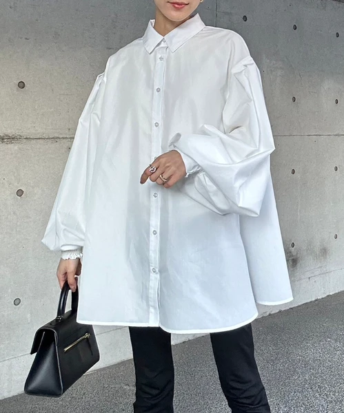 泡泡袖寬身恤衫